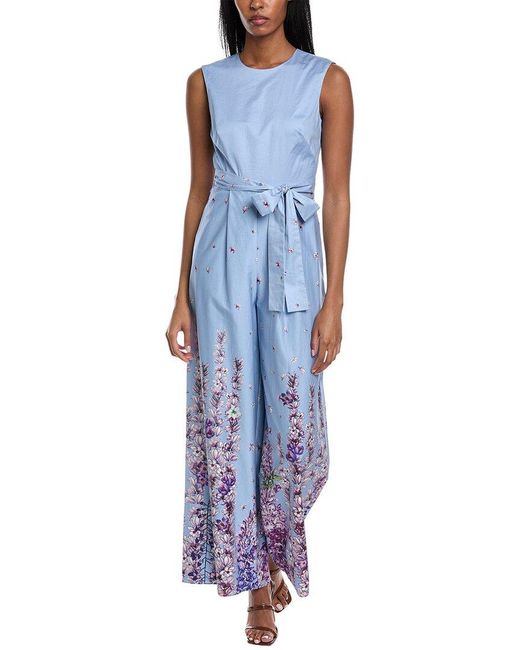 Mikael Aghal Blue Belted Jumpsuit