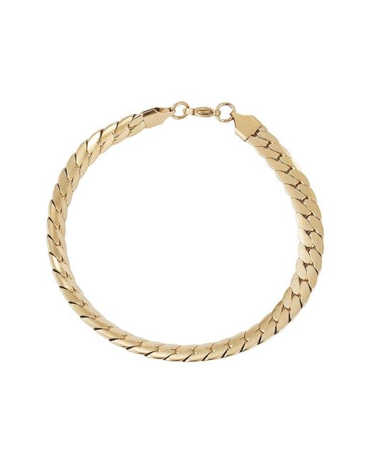 Adornia Metallic 18K Plated Stainless Steel Tarnish-Resistant Flat Curb Chain Bracelet for men