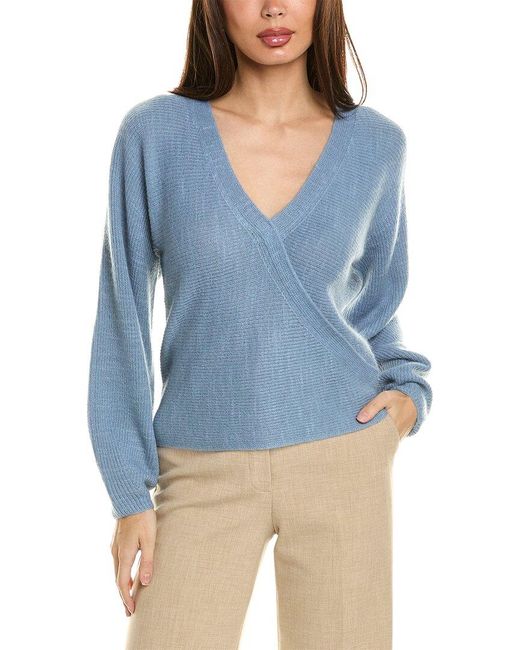 Vince Blue Cross Front Wool & Mohair-blend Sweater