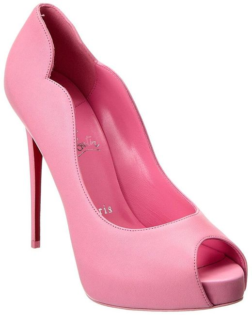 Christian Louboutin Pink Hot Chick Alta 120 Leather Sandal