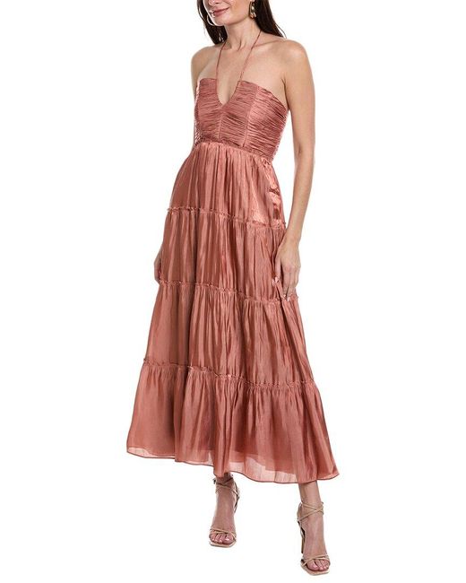 O.P.T Red East Midi Dress