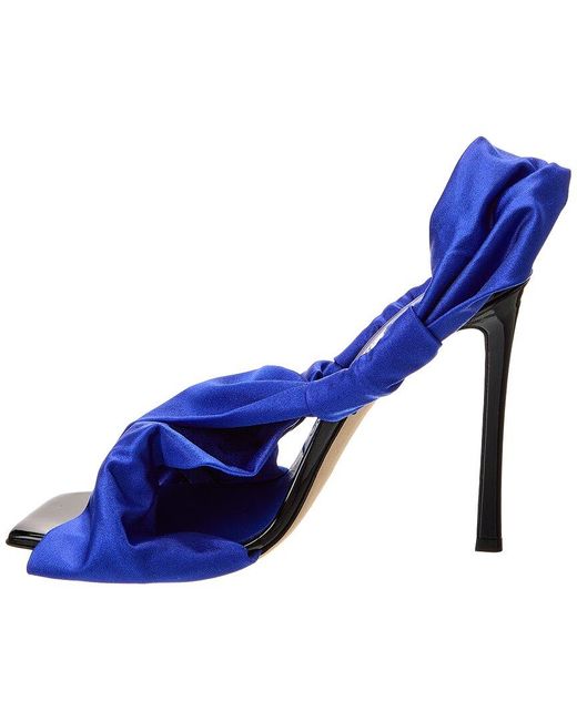 Jimmy Choo Blue Neoma 110 Jersey & Patent Sandal