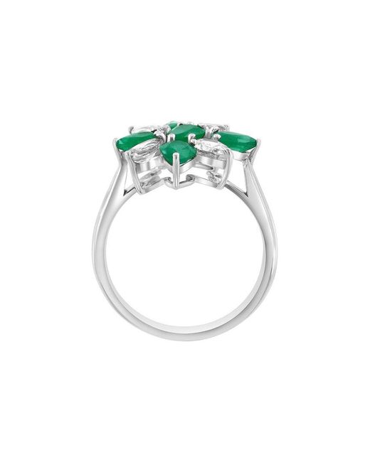 Effy Fine Jewelry Green 14K 2.33 Ct. Tw. Emerald, Sapphire Ring