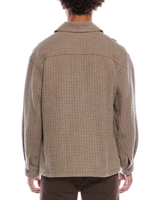 FRAME Brown Textured Wool-blend Shirt Jacket for men