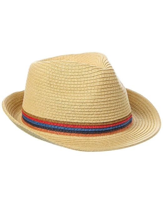 Paul Smith Natural Trilby Artist Stripe Hat for men