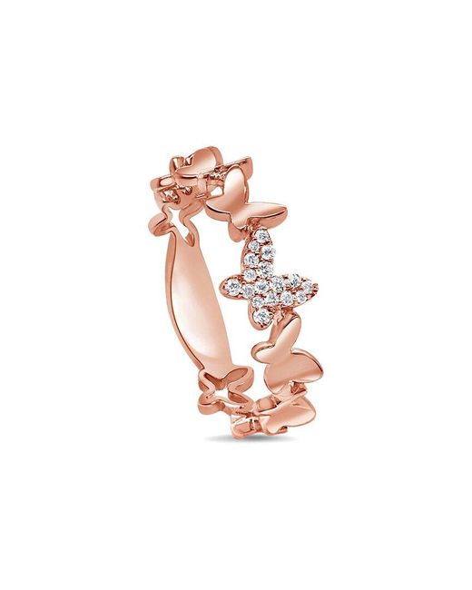 Sabrina Designs White 14K 0.09 Ct. Tw. Diamond Butterfly Band Ring