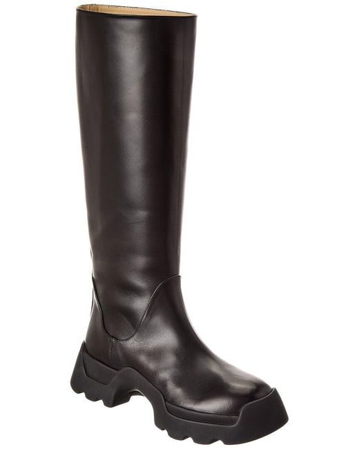 Proenza Schouler Brown Stomp Leather Knee-High Boot