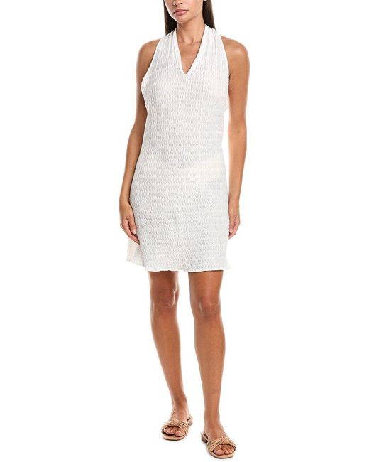 Natori White Waves Mini Halter Dress