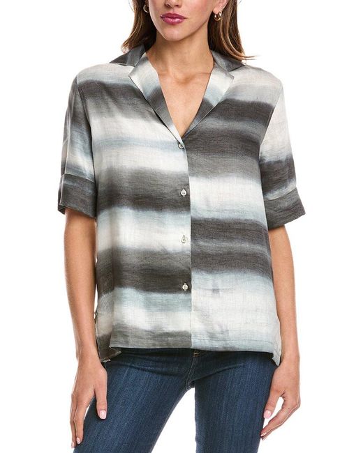 Officine Generale Gray Officine Generale Gaetane Linen-blend Shirt