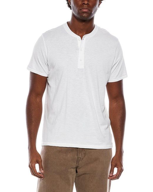 Rag & Bone White Slub Jersey Henley for men