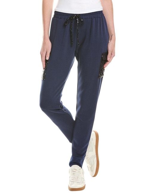 Ariella Blue Sequin Pocket Cargo Pant