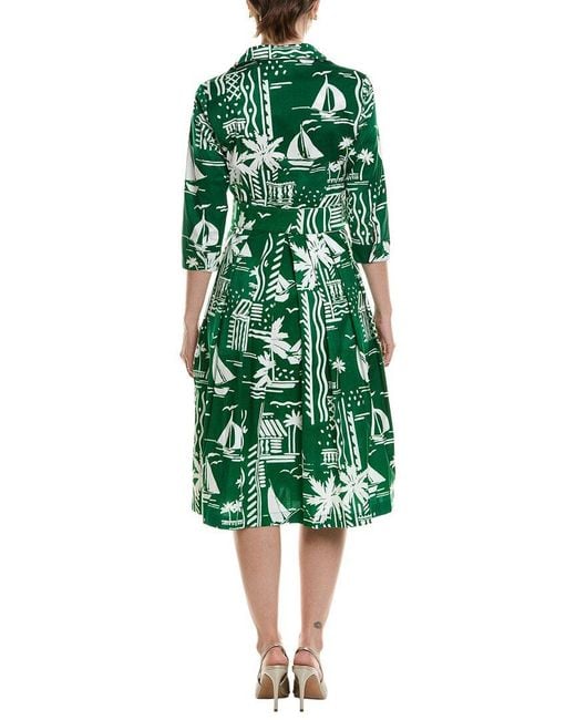 Samantha Sung Green Amber Cote D'Azure Midi Shirtdress