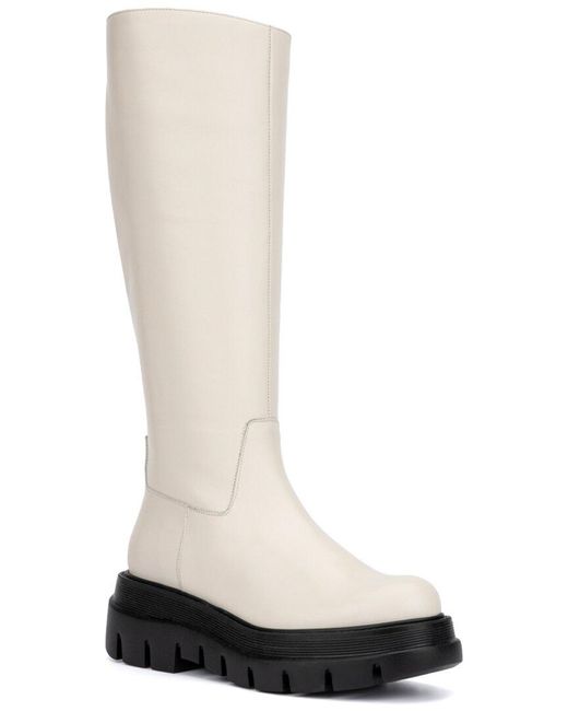 Aquatalia White Scilla Weatherproof Leather Boot