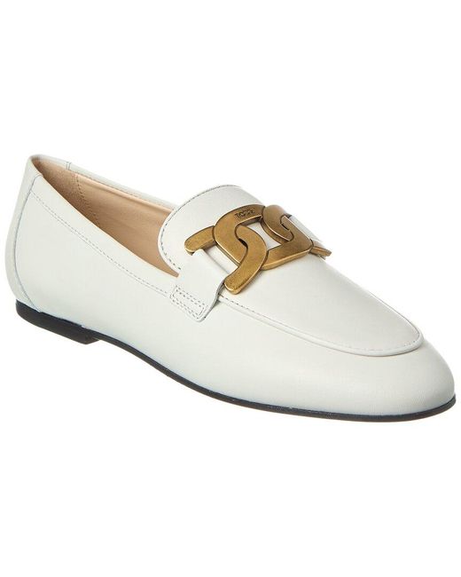 Tod's White Kate Leather Loafer
