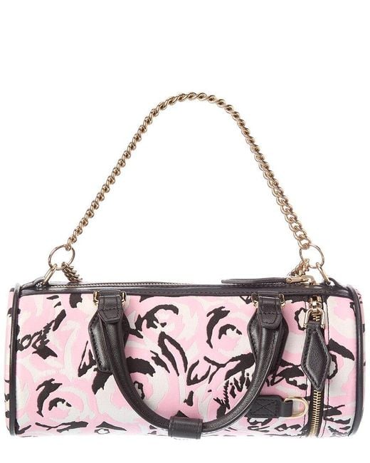 Roger Vivier Pink Charm Vivier Canvas & Leather Bowling Bag