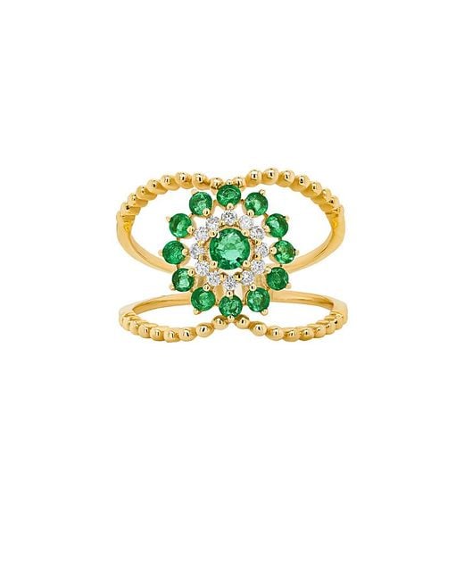 Diana M Multicolor Fine Jewelry 14k 0.72 Ct. Tw. Diamond & Emerald Ring