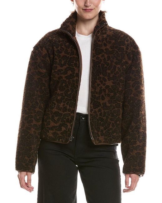 Rag & Bone Black Sun Sherpa Zip Coat