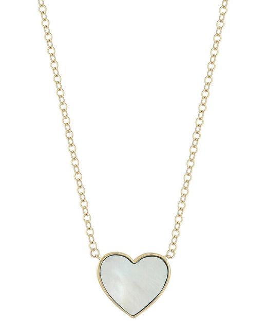 Ember Fine Jewelry Metallic 14k Pearl Heart Necklace