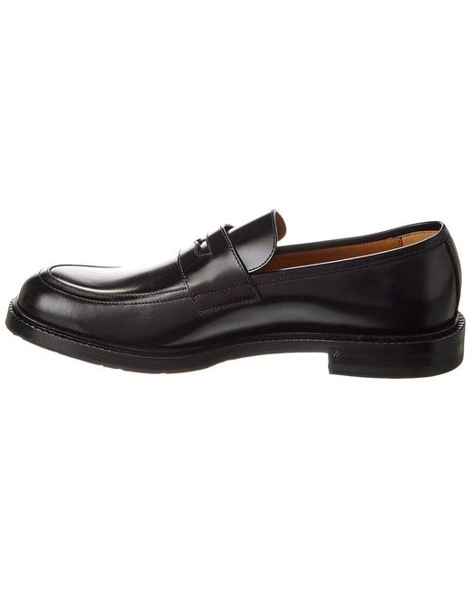 Gucci Black Web Leather Loafer for men