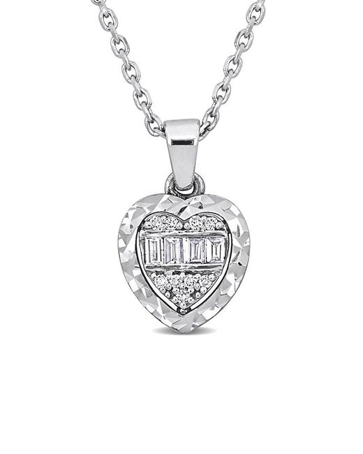Rina Limor White 14k 0.10 Ct. Tw. Diamond Heart Necklace
