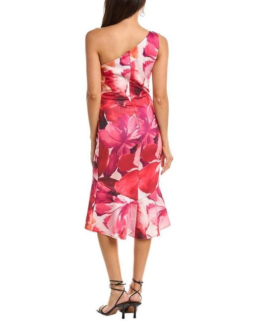 Rene Ruiz Red Mikado Mini Dress