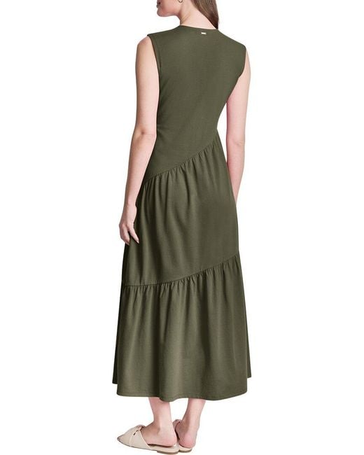 DKNY Green A-Line Maxi Dress