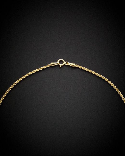 Italian Gold Black 14k Hollow Rope Necklace