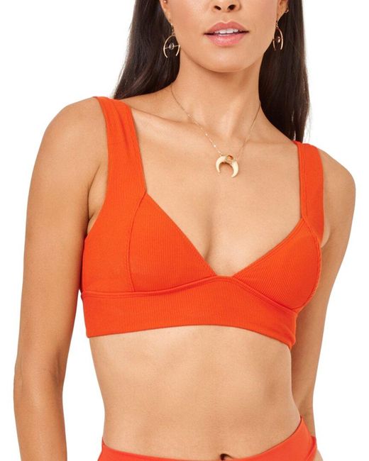 LSPACE Orange Hailey Swim Top