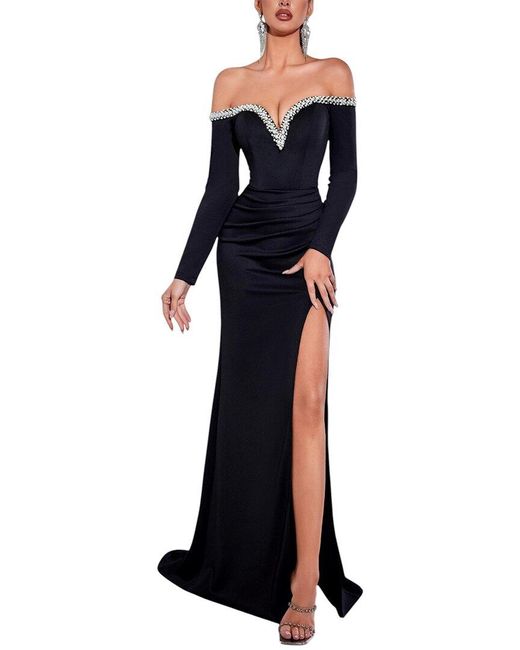Amanda Royal Black Maxi Dress