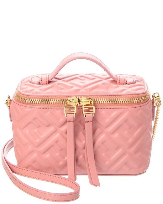 Fendi Pink Ff Leather Vanity Case