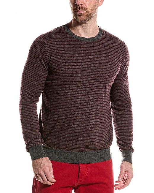 Isaia Red Wool, Silk & Cashmere-blend Crewneck Sweater for men