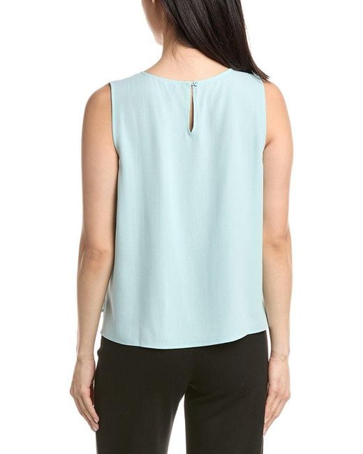 Eileen Fisher Red Round Neck Silk Shell