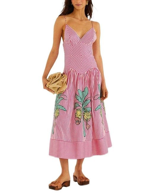 AMINA GLAM Pink Linen-Blend Maxi Dress