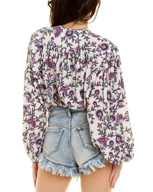 Isabel Marant Gray Isabel Marant Etoile Brunille Silk-blend Top