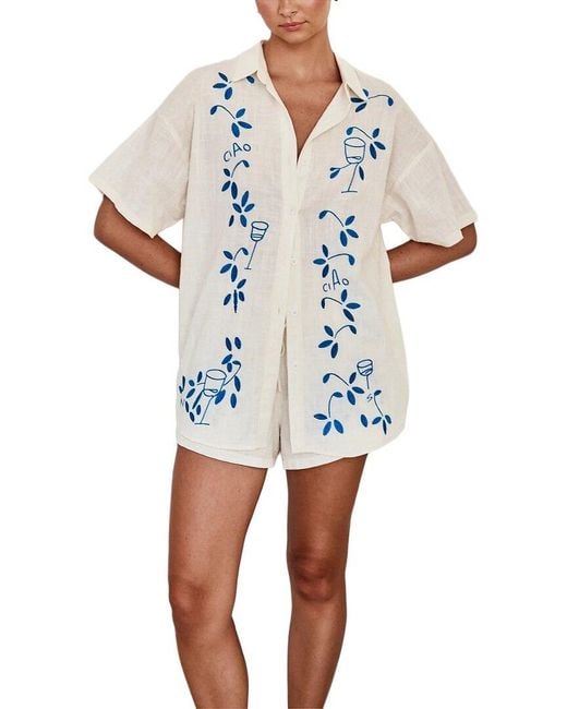 CAMILA BLANCO White Shirt & Short Set