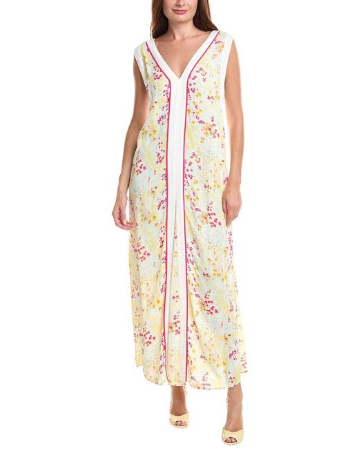 Reiss Metallic Eliza Buttercup Printed Block Maxi Dress