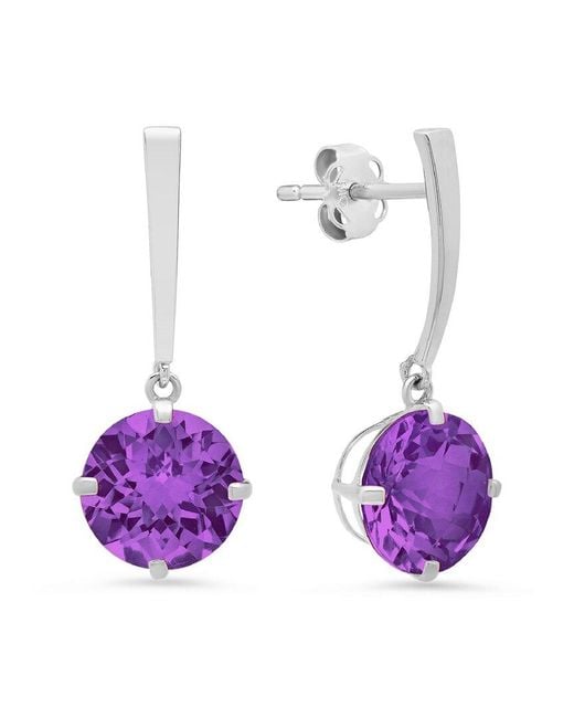 MaxColor Purple 14k 2.60 Ct. Tw. Amethyst Drop Earrings