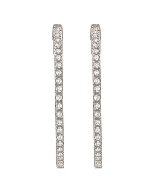 Suzy Levian CZ Jewelry White Suzy Levian Silver Cz Hoops