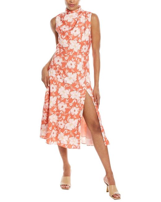 alexia admor zahara v neck midi with bow