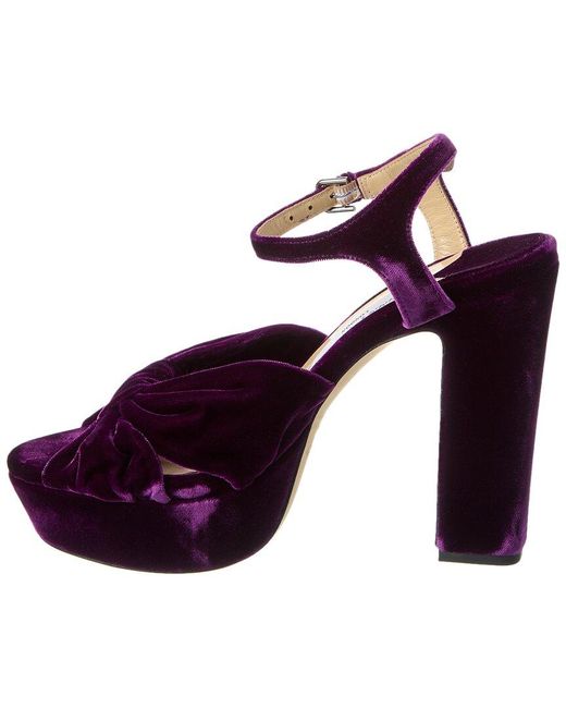 Jimmy Choo Purple Heloise 120 Velvet Platform Sandal