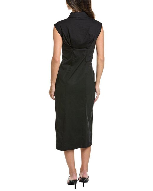 Kenneth Cole Black Midi Shirtdress