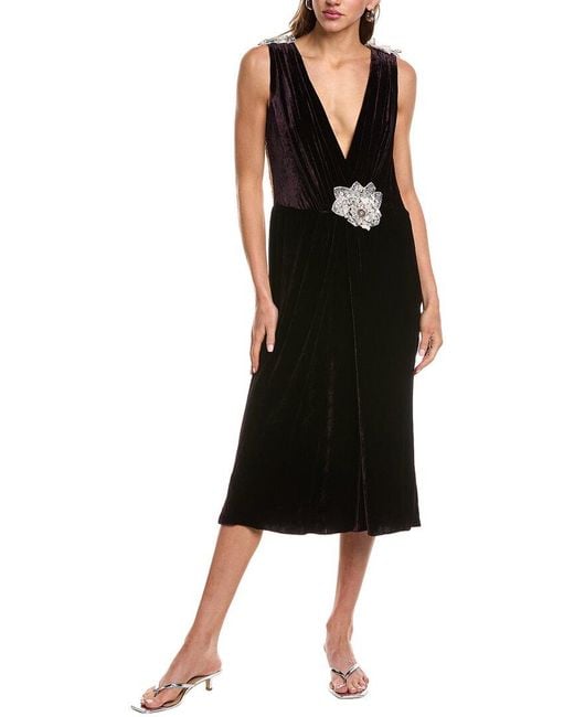 Dolce & Gabbana Black Silk-Blend Midi Dress
