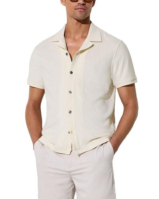 Reiss White Eden Toweling Shirt for men