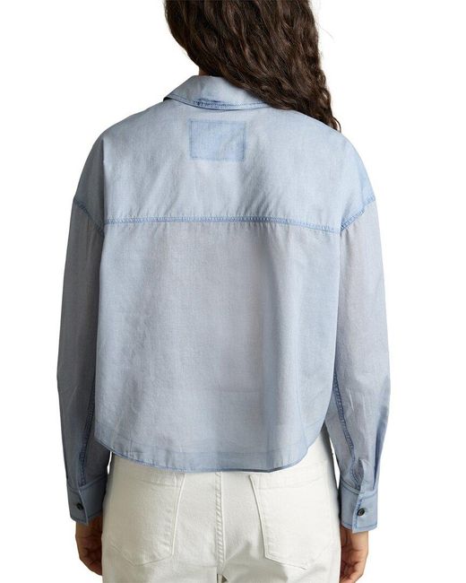 Reiss Blue Darcy Denim Print Top