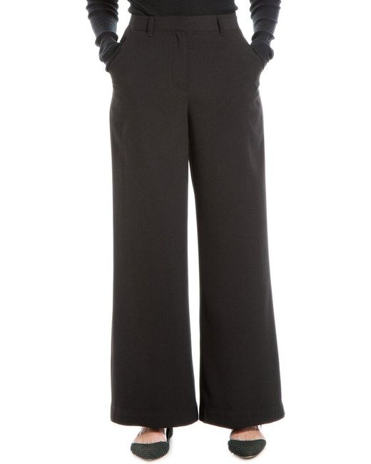 Max Studio Black Wide Leg Zip Front Trouser