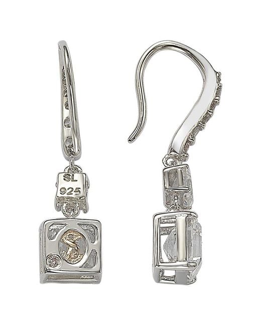 Suzy Levian CZ Jewelry White Suzy Levian Silver Cz Dangle Earrings
