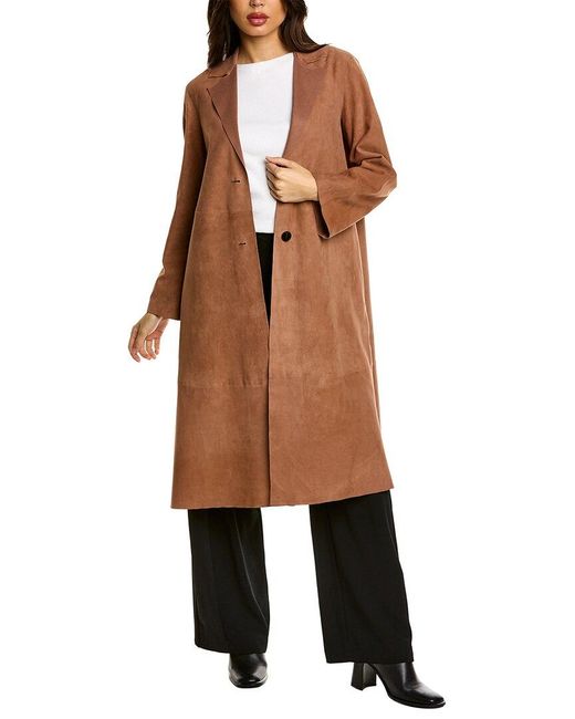 Theory Brown Suede Trench Coat