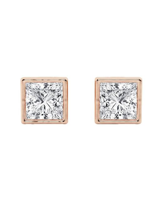 Lab Grown Diamonds Metallic 14k Rose Gold 3.00 Ct. Tw. Lab Grown Diamond Earrings