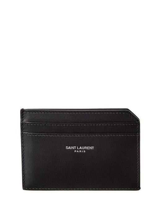 Saint Laurent Black Paris Open Leather Card Case