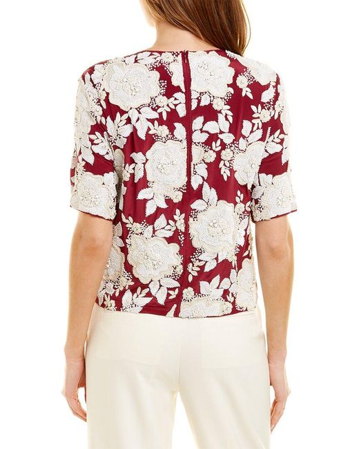 Etro Red Boxy Silk Top